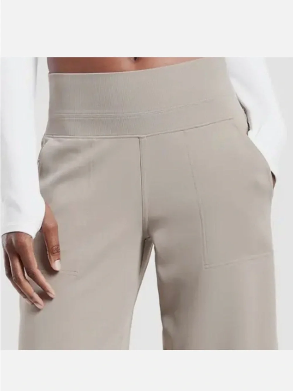 Athleta Dark Taupe Grey Venice High Rise Wide Leg Elastic Waist Pant Size XS - Picture 4 of 12